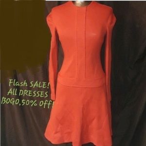 SALE* Vintage Arpel Amarcord Long Sleeve Knit Midi Dress Orange Velma Scooby Doo